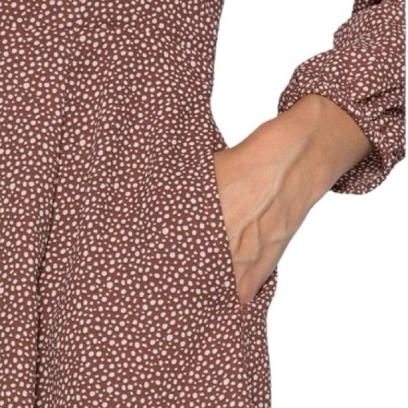 NWT Abercrombie & Fitch Portrait Neck Long Sleeve Polka Dot Mini Dress Sz M - Picture 5 of 16